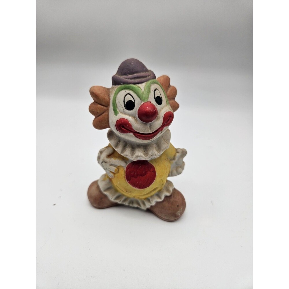 Vintage MIC Accents Standing Porcelain Clown Figurine 4" Made in Taiwan 1980s